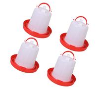 PANGBOER Spill Proof Feed Set Poultry Trough Waterer for Small Scale Livestock Care Treat Feeding Tool Feeder Set with Water Containers