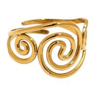 [PANGBOER] Stainless Steel Carrot Ring 18K Gold Plated Finish Jewelry, Adjustable Opening Finger Accessories for Her Unique Jewelry