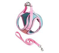 PANGBOER Sueded Cats Walking Vest Leash with Reflective Accent Perfectly Fit for Day and Night Adventure Reflective Puss Rope