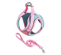 PANGBOER Sueded Cats Walking Vest Leash with Reflective Accent Perfectly Fit for Day and Night Adventure Reflective Puss Rope