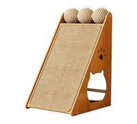 PANGBOER Sustainable Wooden Scratch Tool with Natural Fiber Ball Stimulating Fun for Playful Pets Home Furniture Protector
