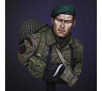 PANGCHENG 1/10 WW2 British Commando on D-Day, Resin Model bust GK Military subject matter Unassembled and unpainted kit