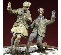 PANGCHENG 1/35 Football, Christmas Truce 1914, Resin Figure soldiers GK, Military war theme, Uncoated No colour