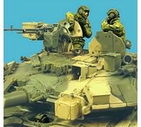 PANGCHENG 1/35 Modern Russian Tank Crew Model Kit, 3 Resin Figures, Unassembled, Unpainted, Green, Military, Kid, Not Foldable