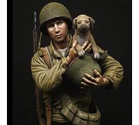 PANGCHENG 1/9 WW2 US Infantry, 'Saving the dog' Resin kit Bust GK Military theme of World War II Uncoated No colour