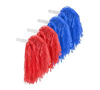 Pangda 12 Pack Cheerleading Pom Poms Sports Dance Cheer Plastic Pom Pom for Sports Team Spirit Cheering (Red and Blue)