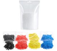 Pangda 14.1 oz Color Meltable Plastic Pellets for Moldable Plastic Beads Red, Yellow, Blue, Black, White Reusable Thermoplastic Beads for Crafts DIY Cosplay Repair Modeling and Halloween Vampire Teeth
