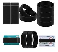 Pangda 2 Minimalist Wallets for Men and Women 8 Pack Money Rubber Band Black Replacement Bands with Elastic Pull Ring Business Card Holder Money Clip Replacement