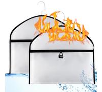 Pangda 2 Pack Hanger Safe Storage Fireproof Waterproof, 19 x 16.5 Inches Diversion Safe and Containers with Lock Jewelry Secret Compartment Bag for Traveling or Home(Gray)