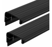 Pangda 2 Pcs 1-5/32" High Dam 36 Inch Fixed Vinyl Sill Cap Replacement Threshold Single in-Swing Doors Only Trim-to-fit (Black)
