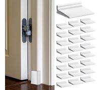 Pangda 25 Pcs Door Corner Seal, Self Adhesive Frame Door Corner Seals Raised Behind Weatherstripping for Noise Isolation and Weather Protection 2 x 1.8 x 1 Inch (White)