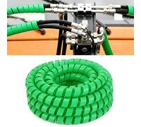 Pangda 25Ft Spiral Wrap Hose Cable Protector 1/2 Inch Heavy Duty Hydraulic Hose Wrap Protector Sleeve, Green Abrasion Resistant Spiral Tubing for Hydraulic Hoses, Electrical Wires, Automotive