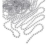 Pangda 26.2 Feet Shiny Beads Christmas Beaded Garland Christmas Tree Beads for Decoration (Silver)