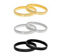 Pangda 3 Pairs Anti-slip Shirt Sleeve Holders Garters Stretch Metal Armbands, Silver, Gold, Black, M