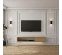 Pangda 3 Set Peel and Stick Wall Molding Kit Inner and Outer Layer Style Premade Wainscoting Panel for Interior Wall Moulding Decor Accent Wall Molding (31x63inch+78x63inch)