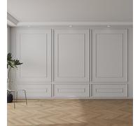 Pangda 3 Set Peel and Stick Wall Molding Kit Inner and Outer Layer Style Premade Wainscoting Panel for Interior Wall Moulding Decor Accent Wall Molding (48x70inch)