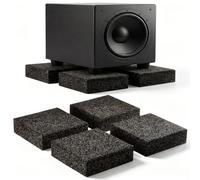 Pangda 4 Pack Subwoofer Isolation Pads 6'' x 6'' x 2'' Rubber Cork Sound Isolation Pads for Home Theater, Studio Monitor Speakers & Audio, Reduce Bass Resonance and Floor Vibrations