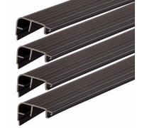 Pangda 4 Pcs 1-1/4" High Dam 36 Inch Fixed Vinyl Sill Cap Replacement Threshold Single in-Swing Doors Only Trim-to-fit (Dark Brown)