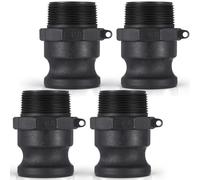 Pangda 4 Pcs 1.5 Inch Camlock Fittings Poly Standard Type F 1-1/2 Inch Camlock Couplings Male Adapter Male Thread Cam Lock Fittings Polypropylene Cam Groove Coupling