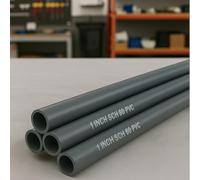 Pangda 4 Pcs 1 Inch PVC Pipe Schedule 80 Industrial Grade Heavy Duty Gray Plumbing Pipe 1FT Length Plastic Tube for Water Drainage Resistant Corrosion Impact Tube for Home Commercial Garden Farm
