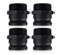 Pangda 4 Pcs 3 Inch Camlock Fittings Poly Standard Type F Camlock Couplings Male Adapter Male Thread Cam Lock Fittings Polypropylene Cam Groove Coupling