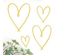 Pangda 4 Pieces Metal Heart Wall Art Decor Love Heart Wall Sign Ornaments for Bedroom Living Room Decoration(Gold)