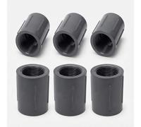Pangda 6 Pack 3/4 Inch PVC Pipe Fitting Coupling Double Npt Female Threaded Schedule 80 Heavy Duty Pipe Fittings Gray Sch 80 PVC Connector for Irrigation Plumbing Industrial Water Systems