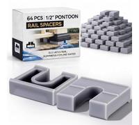 Pangda 64 Pcs Pontoon Fence Riser Kit Pontoon Boat Rail Spacers 1/2" for Rising Boat Railing Nylon Gray Eliminate Pooling Water on the Deck