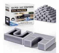 Pangda 64 Pcs Pontoon Fence Riser Kit Pontoon Boat Rail Spacers 3/8" for Rising Boat Railing Nylon Gray Eliminate Pooling Water on the Deck