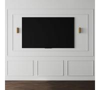 Pangda DIY Peel and Stick Wall Moulding Kit Flat Wall Molding Kit Pre Made Accent Wainscoting Panel for Home TV Wall Interior Decor