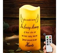 Pangda Flameless Memorial Candle Real Wax LED Candle with Remote Bereavement Sympathy Gifts for Loss of Loved One Mother, Father Remembrance Gift(in Heart)