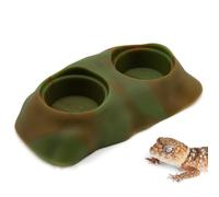 Pangea Ultimate Eco Dish, Crested Gecko Food and Water Bowl for Terrestrial Lizards, Durable Silicone Feeding Accessory for Reptile Terrariums 3.125in x 5.5in (Mossy Pine)
