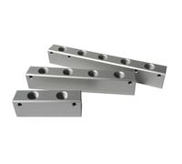 Pangocho 1/4" BSP Female Pneumatic Fitting Quick Connector Gas Distributor Manifold Splitter Aluminium Block for Air Compressor(7 Way 9 Port)