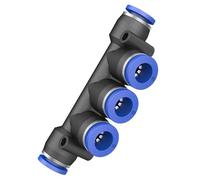 Pangocho 5-Way Pneumatic Connector Plastic Variable Diameter Water Pipe Connector Quick-Plug Air Distributor 4mm 6mm 8mm 10mm 12mm(PKG10-6)