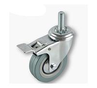 Pangocho JINchao-castors, 1PCS Diameter Rubber Wheel, 3" 75mm x 21mm, M8/10/12 x 30mm Threaded Swivel Caster, w Brake 360 Degree Rotation, Heavy Duty Castors for Furniture (Size : M10)
