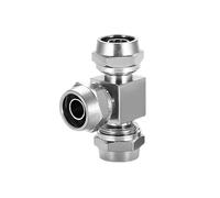 Pangocho PE/PEG Nickel Plated Copper 4mm 6 8 10 12 14 16mm Tee Type Push in Fittings Pneumatic for Air Pipe Connector 6-8-6(10mm)