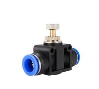 Pangocho Pneumatic Push in Quick Joint Connector Hand Valve to Turn Switch Manual Ball Current-limiting Fitting 4mm 6mm 8mm 10mm 12mm(LSA 8MM)