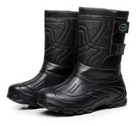 Pangolin Men’s Winter Snow Boots, Lightweight Waterproof Thermal with Removable Felt Liner,Anti-Slip Rubber Outsole Wellington Style for Walking, Work Black 11UK