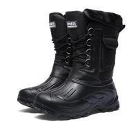 Pangolin Men's Winter Snow Boots with Removable Liner -Waterproof Rubber Shell, Non-Slip Arctic Grip Outsole, Lace-Up Cold-Weather Boots for Snow & Rain Black 7.5UK