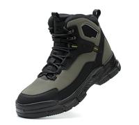 Pangolin Men's Work Shoes with Safety Anti Slip and Puncture Resistant Straps Breathable Odor Proof Comfortable Outdoor Indoor Black 7.5 UK