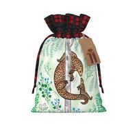 pangolin parenting print S Christmas drawstring gift bags printed flower-strap gift bags perfect for birthdays and holiday parties