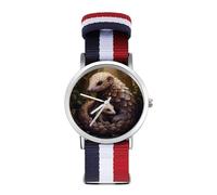 Pangolin Parenting Print Sport Watch for Men Women Nylon Strap Wrist Watch Analog Quartz Watch