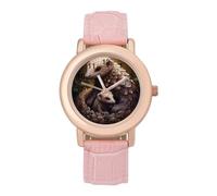 Pangolin Parenting Print Womens Elegant Watch Analogue Quartz Watch Leather Band Wristwatch