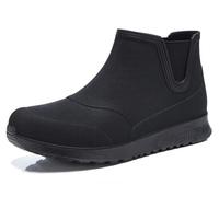 Pangolin Unisex Waterproof Ankle Wellies Slip-On Chelsea Wellington, Lightweight Non-Slip Garden Boots for Dog Walking, Commuting, Festivals, Outdoor Work & Wet Weather Black-A 6UK