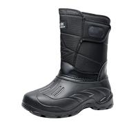 Pangolin Unisex Waterproof Hiking Winter Snow Boots Insulated Fur Lined Lightweight Outdoor Velcro Ankle Wellington Boots Black 9.5 UK