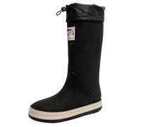 Pangolin Women’s & Men’s Waterproof Wellington Boots - Tall Non-Slip Wellies with Adjustable Drawstring Cuff, Lightweight Rubber Rain Boots for Walking, Gardening, Farming & Outdoor Work Black 5.5UK