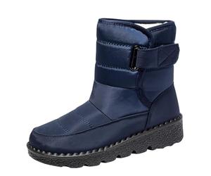 Pangolin Women's Snow Boots Waterproof Ladies Walking Winter Ankle Boots Warm Fur Lined Anti Slip Shoes Blue 6 UK