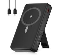 pangootek Magnetic Portable Charger, 10000mAh Wireless Power Bank with Stand and USB C in/Out LED Display, Battery Pack for iPhone 16/15/14/13/12/Pro/Mini/Pro Max