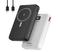 pangootek Magnetic Portable Charger, 10000mAh Wireless Power Bank with Stand and USB C in/Out LED Display, Battery Pack for iPhone 16/15/14/13/12/Pro/Mini/Pro Max