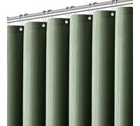 PANGSINNE Sage Green Shower Curtain for Bathroom Waffle Textured Heavy Duty 78 Inch Shower Curtain Set for Bathroom, Water Repellent 256GSM Neutral Fabric Shower Curtains with 12 Metal Hooks, 72Wx78H